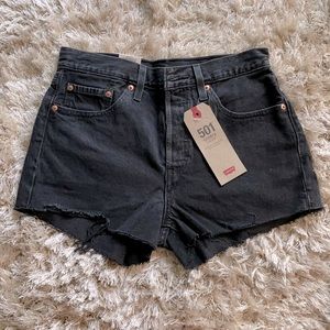Levi’s 501 black denim shorts